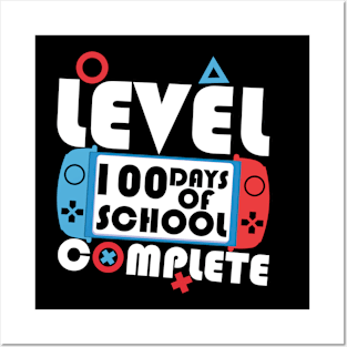 Level 100 Days Of School Complete for boys Gamer Video Posters and Art